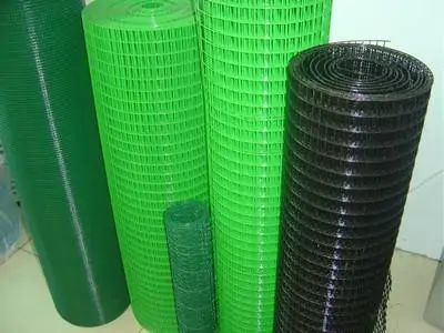 PCW-02 PVC coated welded wire mesh rolls in green, light-green and black colors